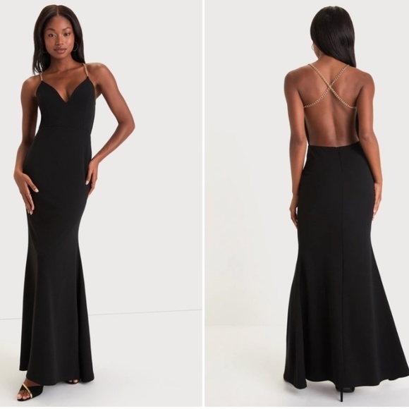 LULU's Sexy Prom Wedding Modern Chic Mermaid Maxi Dress - Picture 1 of 3